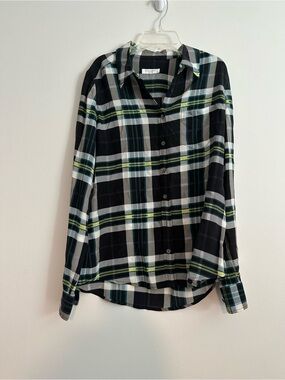 equipment plaid silk button down shirt blouse